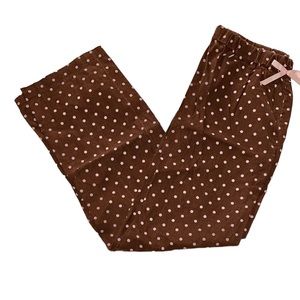 Small Shop Boutique Brown & Pink Polkadot Pj Pants Sz 12/14